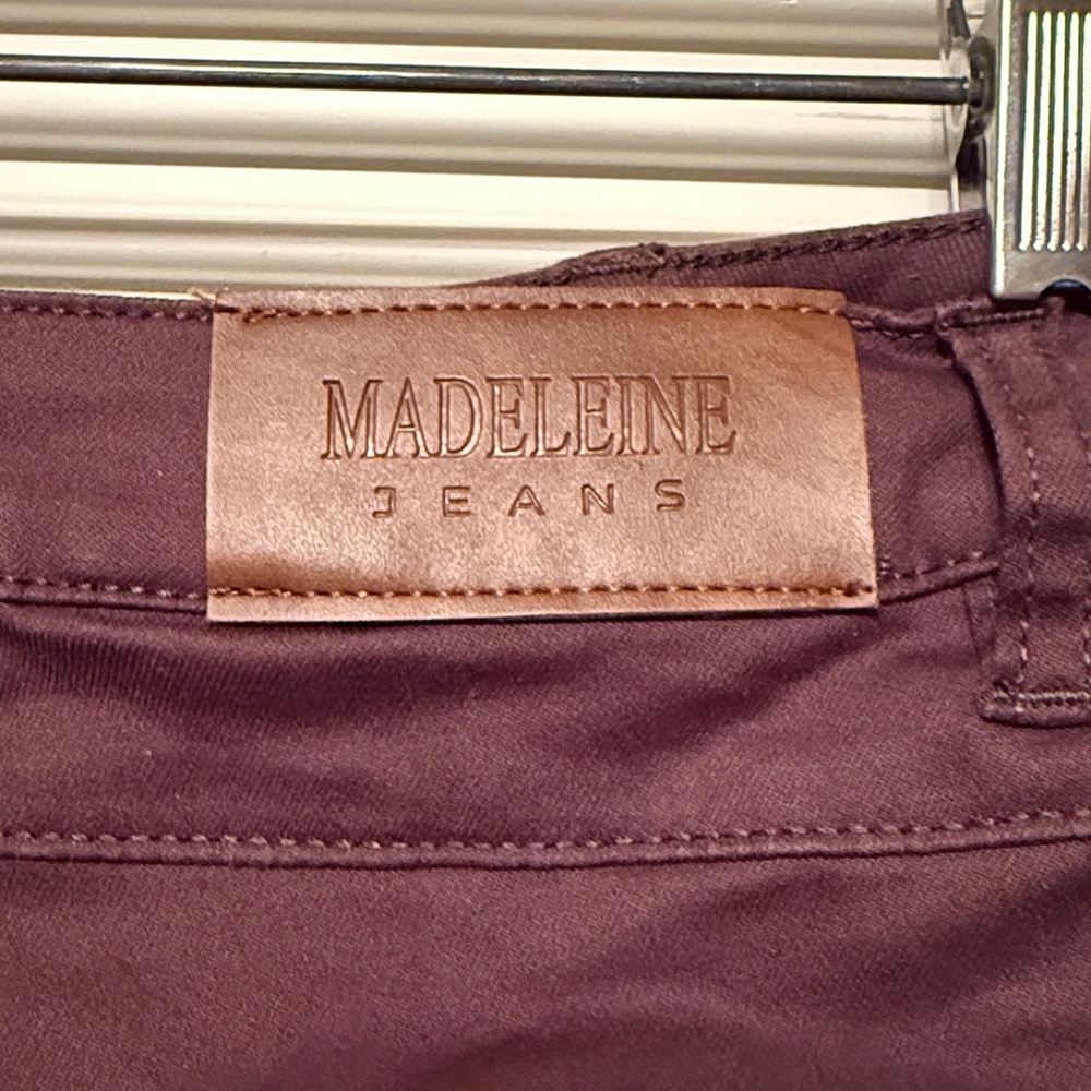 MADELEINE High Waist 3 Button Brown Skinny Jeans - Picture 4 of 7